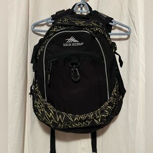 High Sierra Fatboy Backpack Black & Yellow EUC